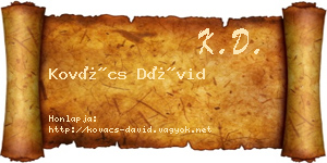 Kovács Dávid névjegykártya