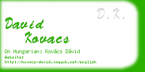 david kovacs business card
