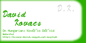 david kovacs business card